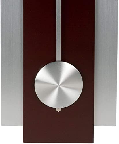Howard Miller Bergen Wall Clock, Sturdy Frame Modern Vertical Decor Nickel-Finished Pendulum, Battery Operated Key Wound Stylish Analog Dial Quartz Movement Best Alarm Clock for Home & Office