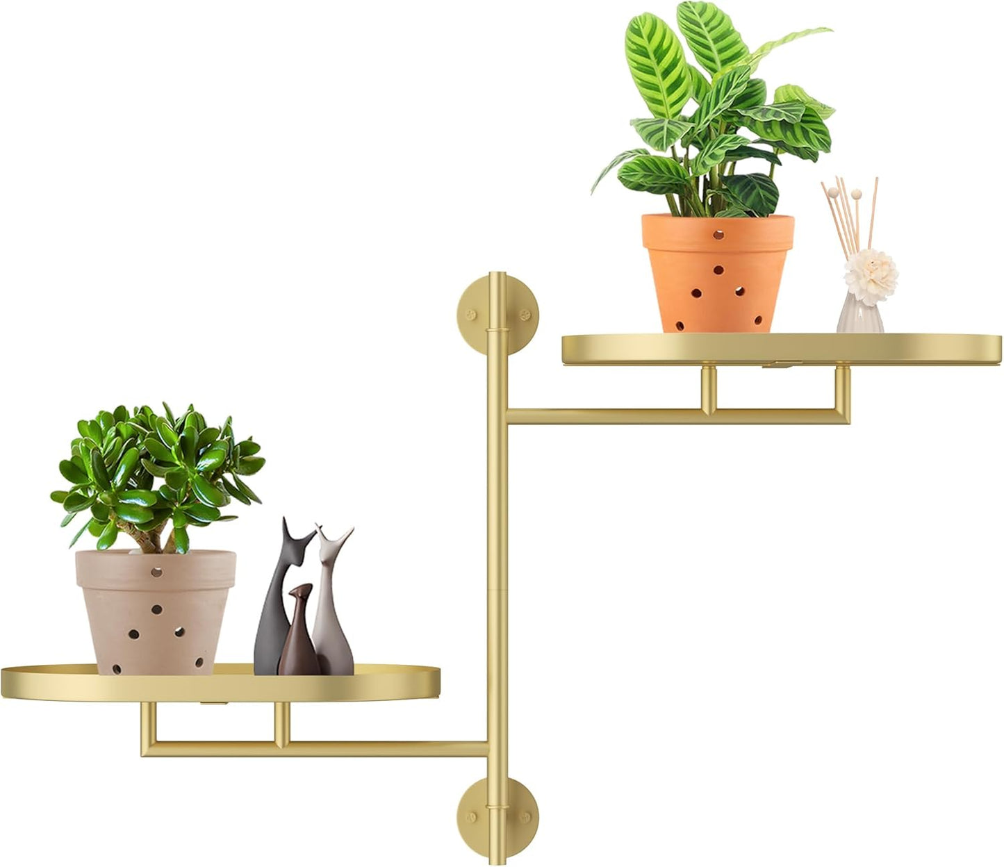 Rotating Window Shelves for Multiple Plants Indoor,4-tier Metal Corner Black Plant Stand Holder Floating Hanger Shelf for Wall,Windows Sill Gifts for Planter Lover to Enhance Home Decor