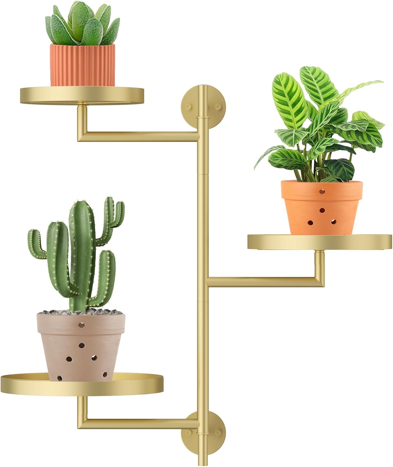 Rotating Window Shelves for Multiple Plants Indoor,4-tier Metal Corner Black Plant Stand Holder Floating Hanger Shelf for Wall,Windows Sill Gifts for Planter Lover to Enhance Home Decor