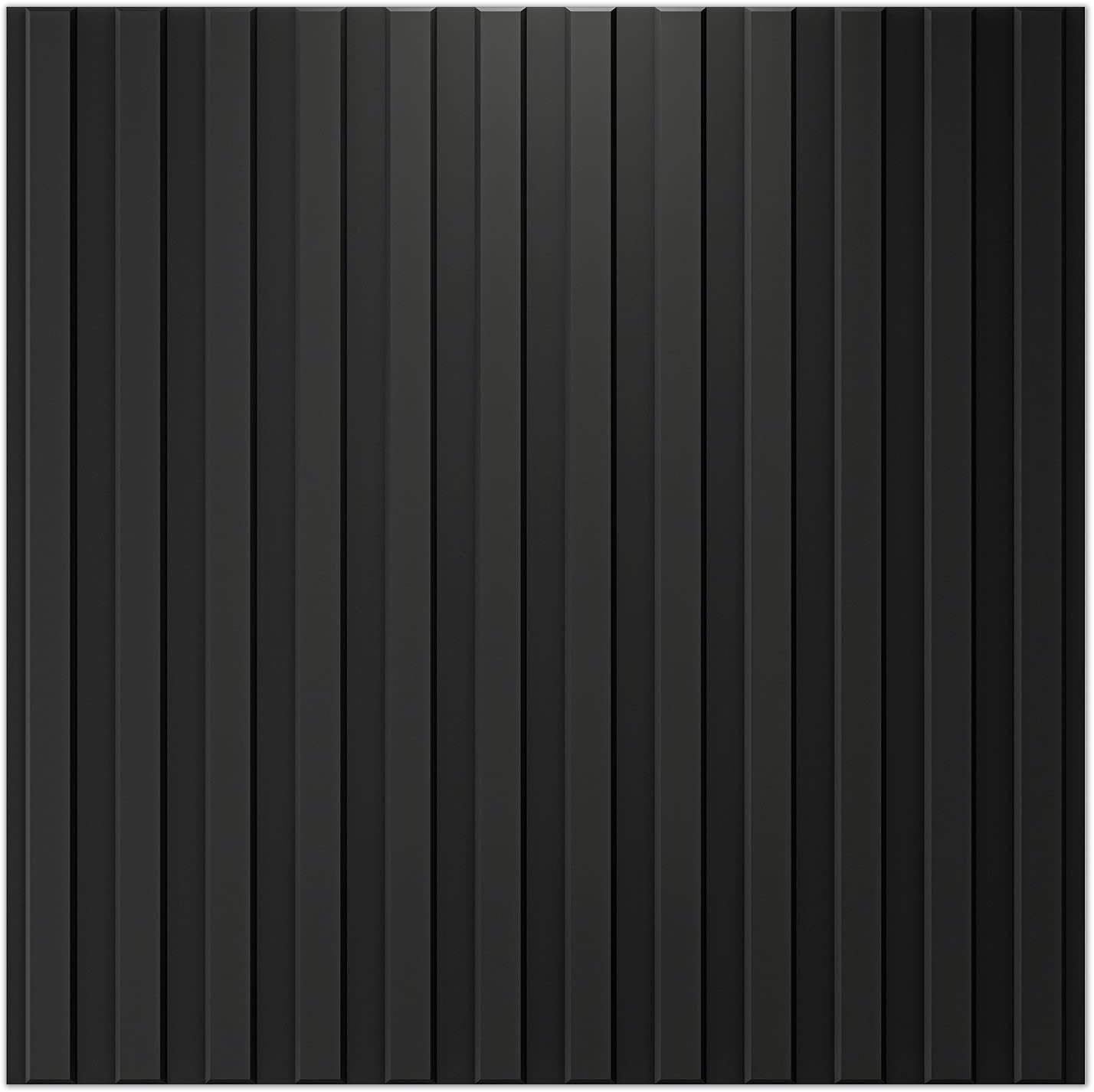 Art3d Slat Wall Panel, 3D Fluted Textured Panel 12-Tile 19.7 x 19.7in. - Cover 32 Sq.Ft., Black