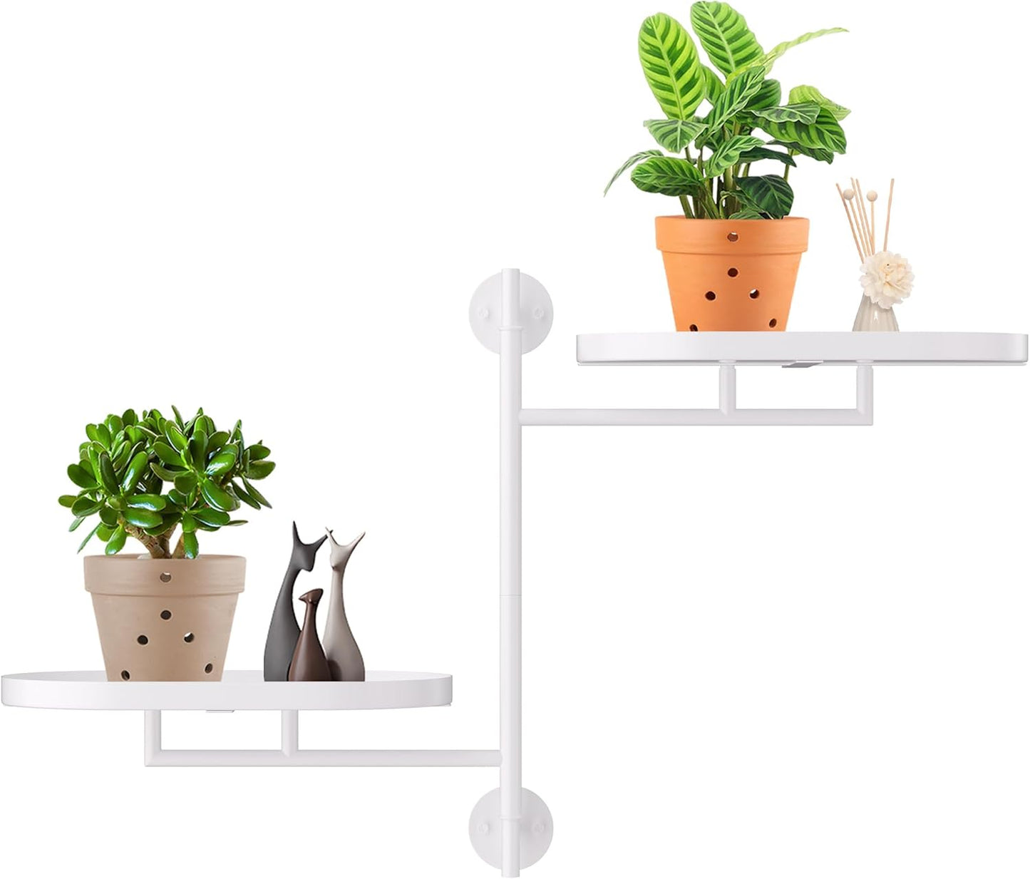 Rotating Window Shelves for Multiple Plants Indoor,4-tier Metal Corner Black Plant Stand Holder Floating Hanger Shelf for Wall,Windows Sill Gifts for Planter Lover to Enhance Home Decor