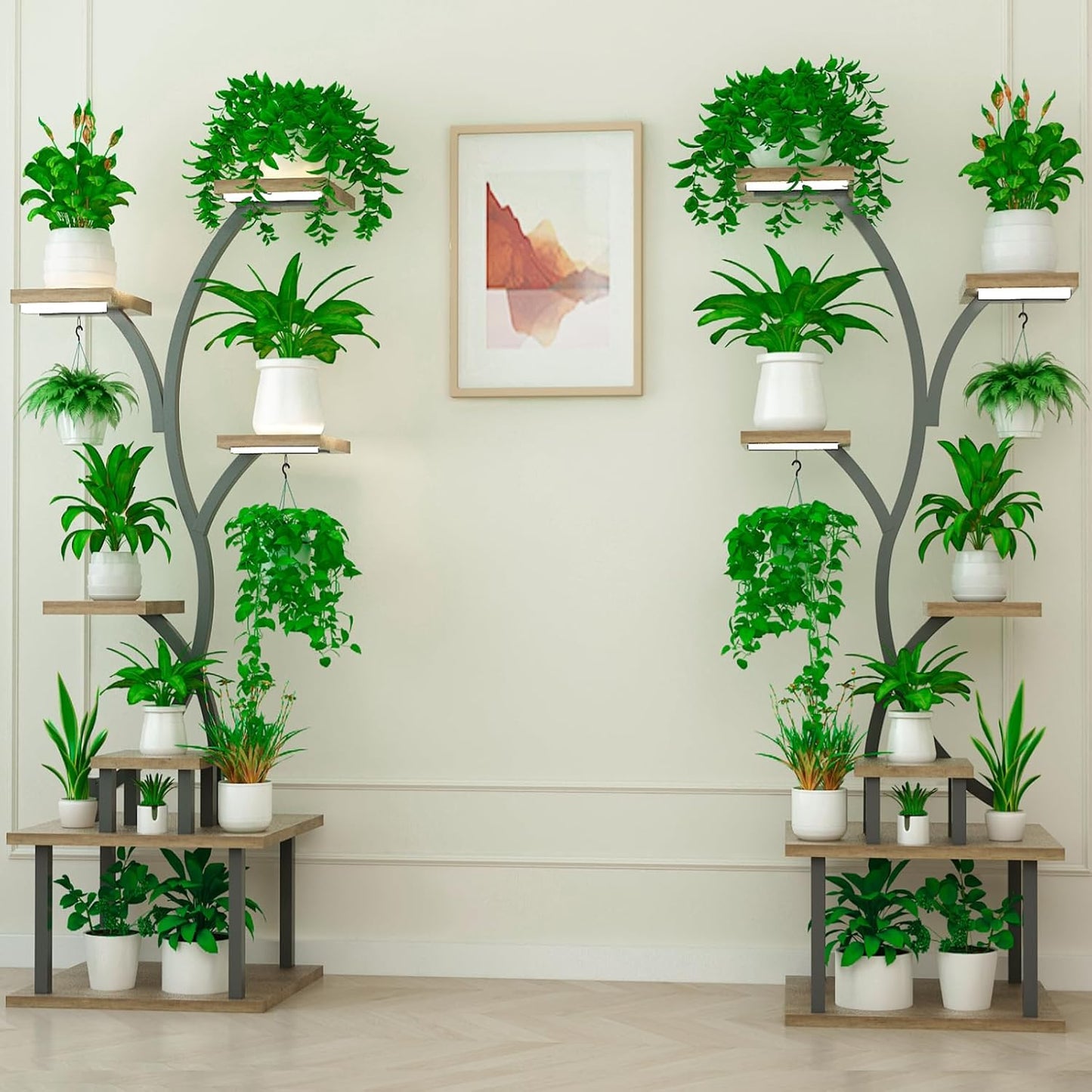 Plant Stand Indoor with Grow Lights, 7 Tiered Indoor Plant Shelf, 62.8" Plant StandWith Grow Light,Tall Plant Stand for Indoor Plants Multiple,Metal Plant Flower Holder Stand, Plant Rack for Home