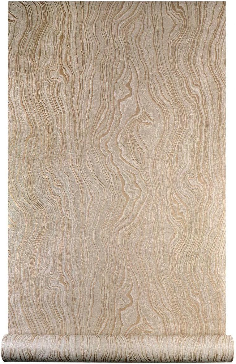 Gold Wood Peel and Stick Wallpaper Stripe Khaki Removable Wallpaper Self Adhesive 3D Contact Paper Wallpaper Vinyl Modern Wallpaper for Bathroom Bedroom 118"x20.8"