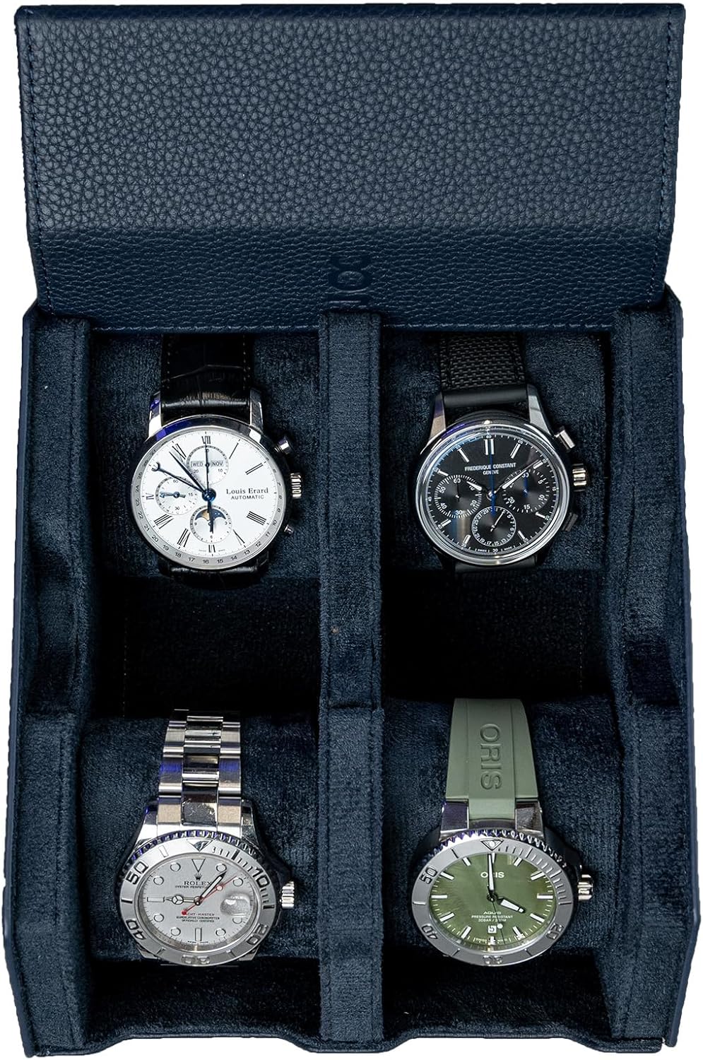DailyWatch | Watch Box For 8 Watches | Genuine Black Leather Watch Roll Case With Soft Velvet Interior | Travel Watch Case - Protect & Display Your Watches | Watch Storage Travel Case in Black Green