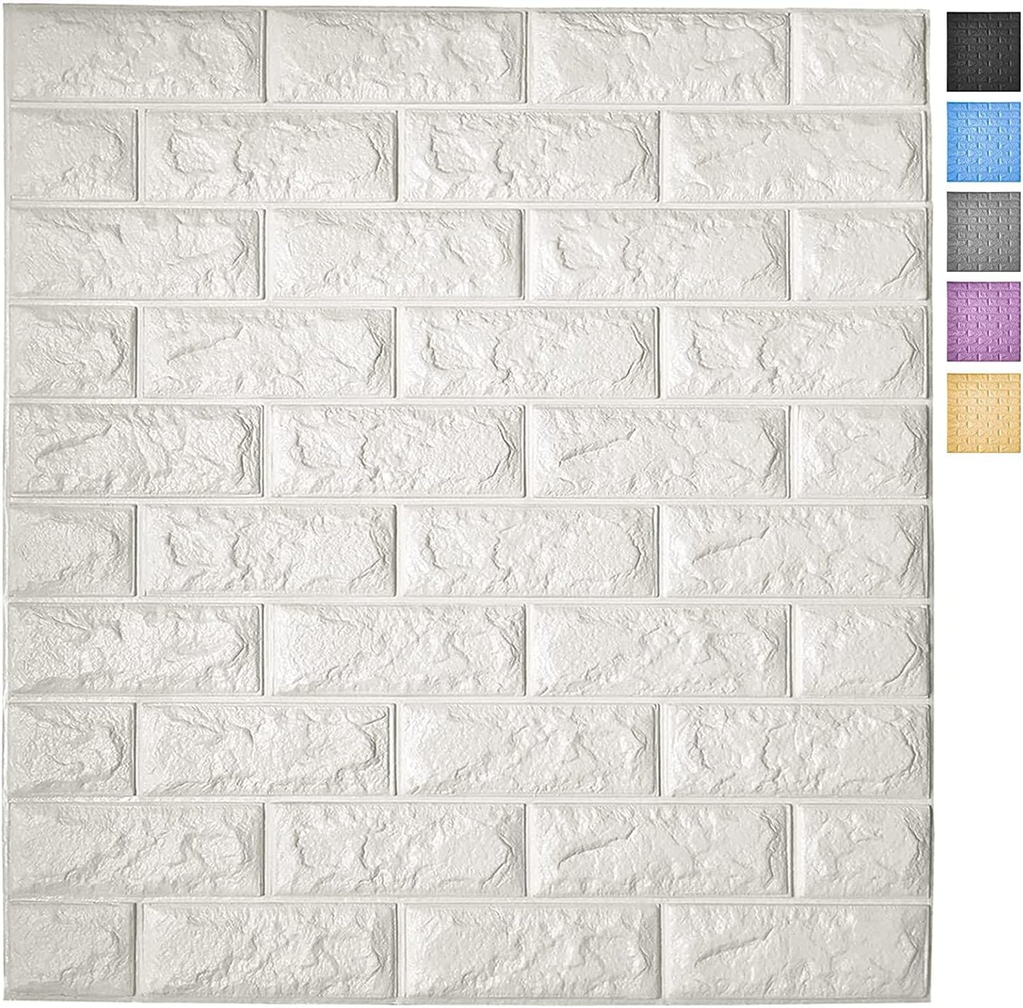 Art3d 11-Pack Peel and Stick 3D Wall Panels for Interior Wall Decor, White Brick Wallpaper, Covers 64 Sq.Ft