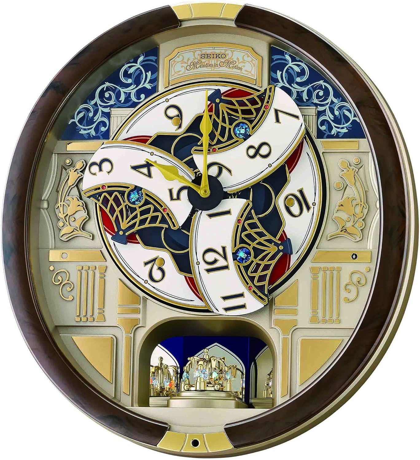 Seiko Melodies in Motion Wall Clock, Golden Trellis
