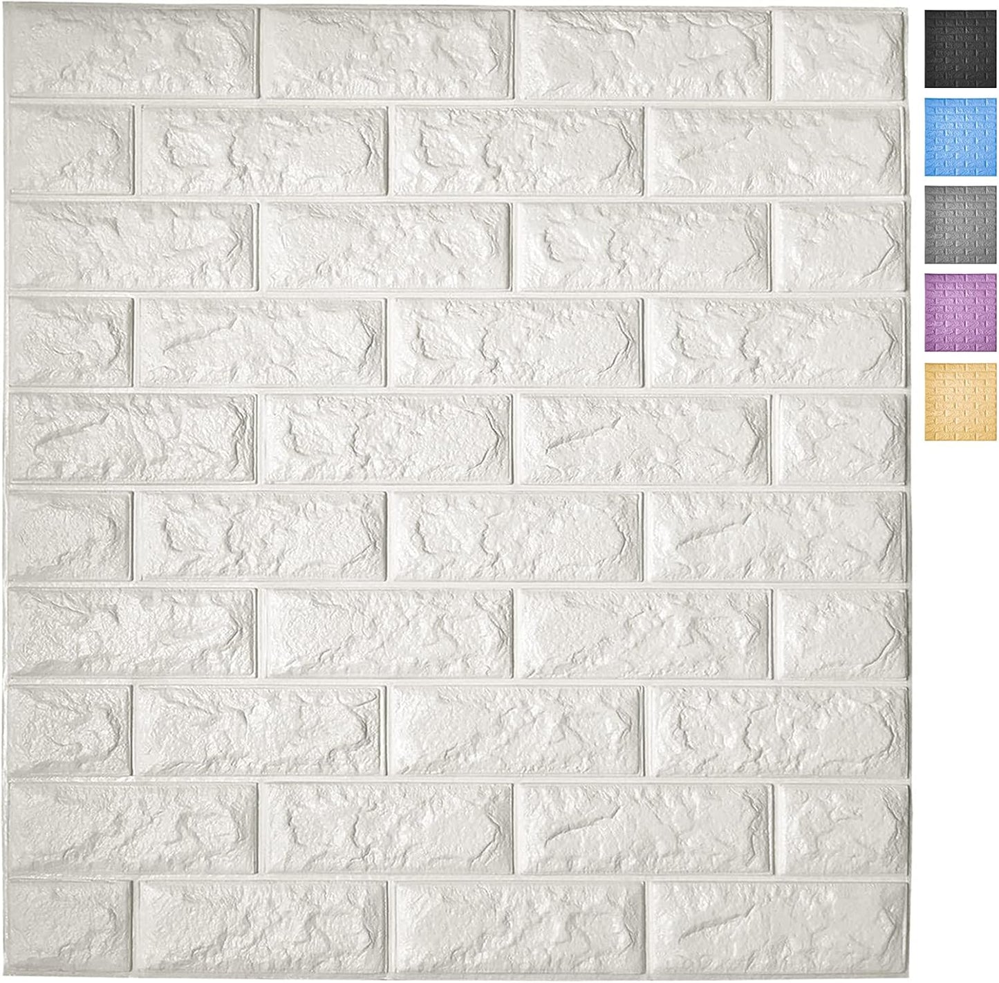 Art3d 11-Pack Peel and Stick 3D Wall Panels for Interior Wall Decor, White Brick Wallpaper, Covers 64 Sq.Ft