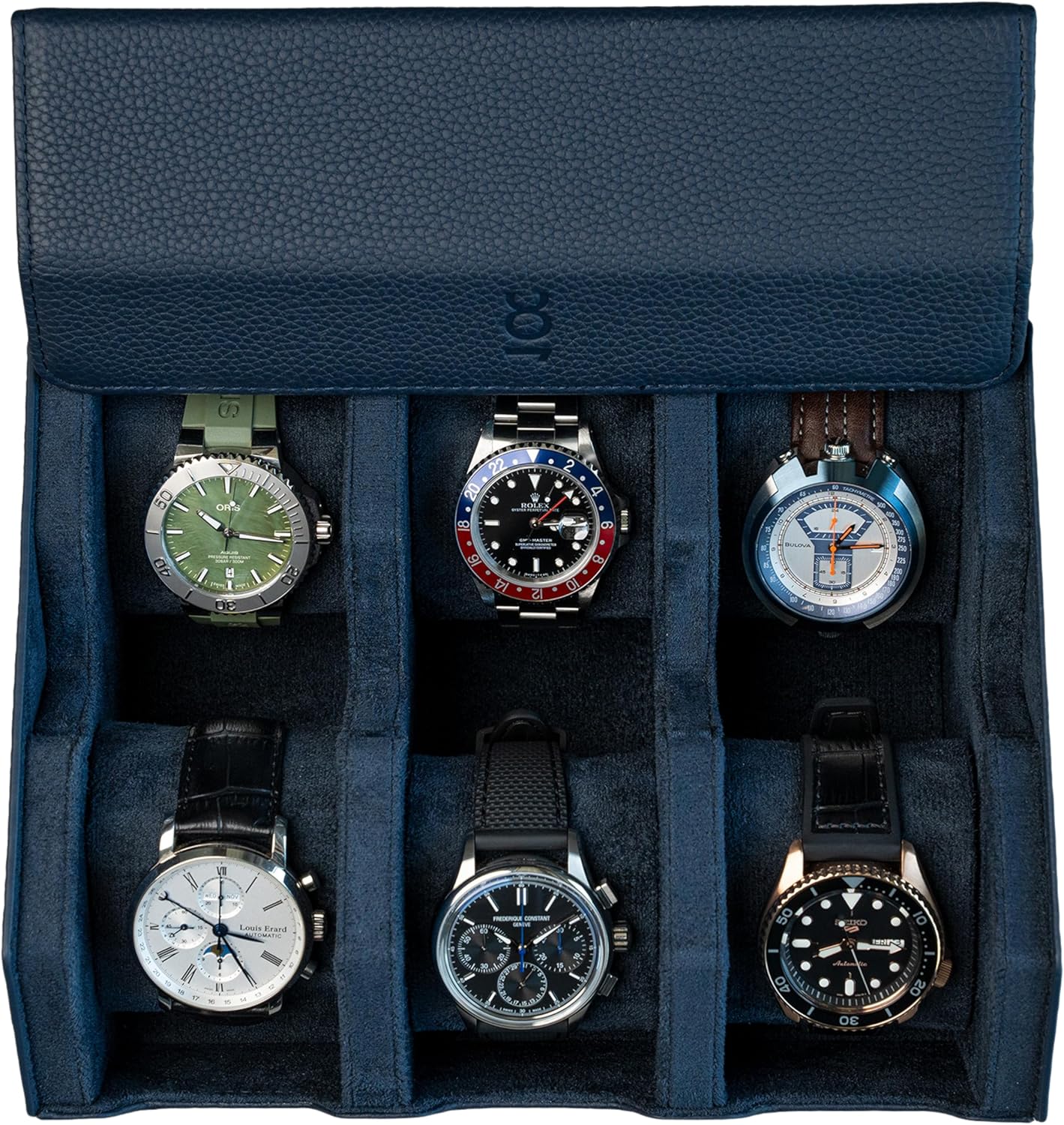 DailyWatch | Watch Box For 8 Watches | Genuine Black Leather Watch Roll Case With Soft Velvet Interior | Travel Watch Case - Protect & Display Your Watches | Watch Storage Travel Case in Black Green