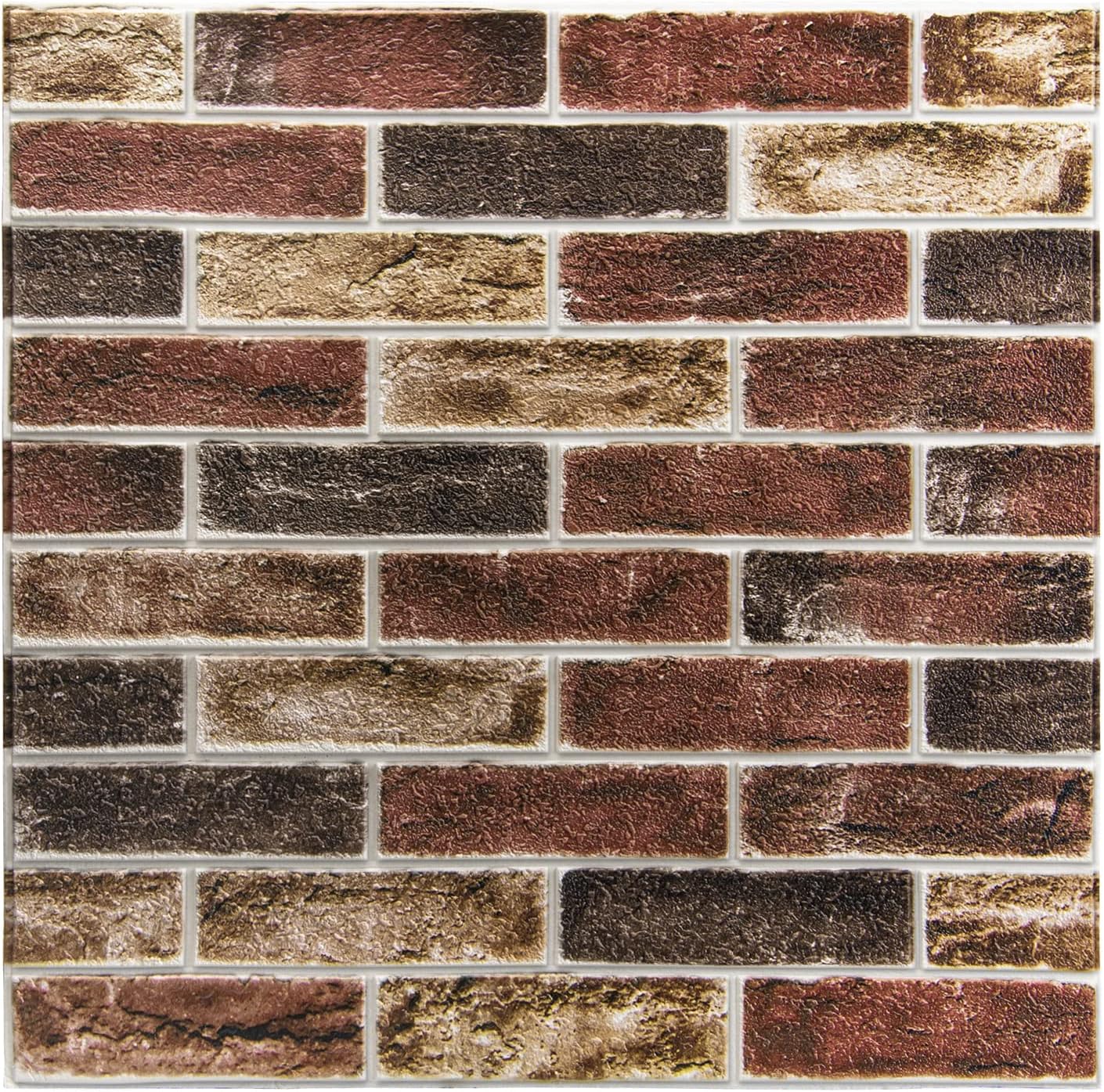 Art3d 11-Pack Peel and Stick 3D Wall Panels for Interior Wall Decor, White Brick Wallpaper, Covers 64 Sq.Ft